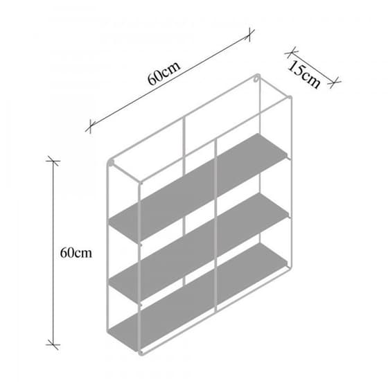 Ραφιέρα 24mall Gladiolo από Μέταλλο/Ξύλο 60x15x60 cm - Ανθρακί/Μαύρο image 2