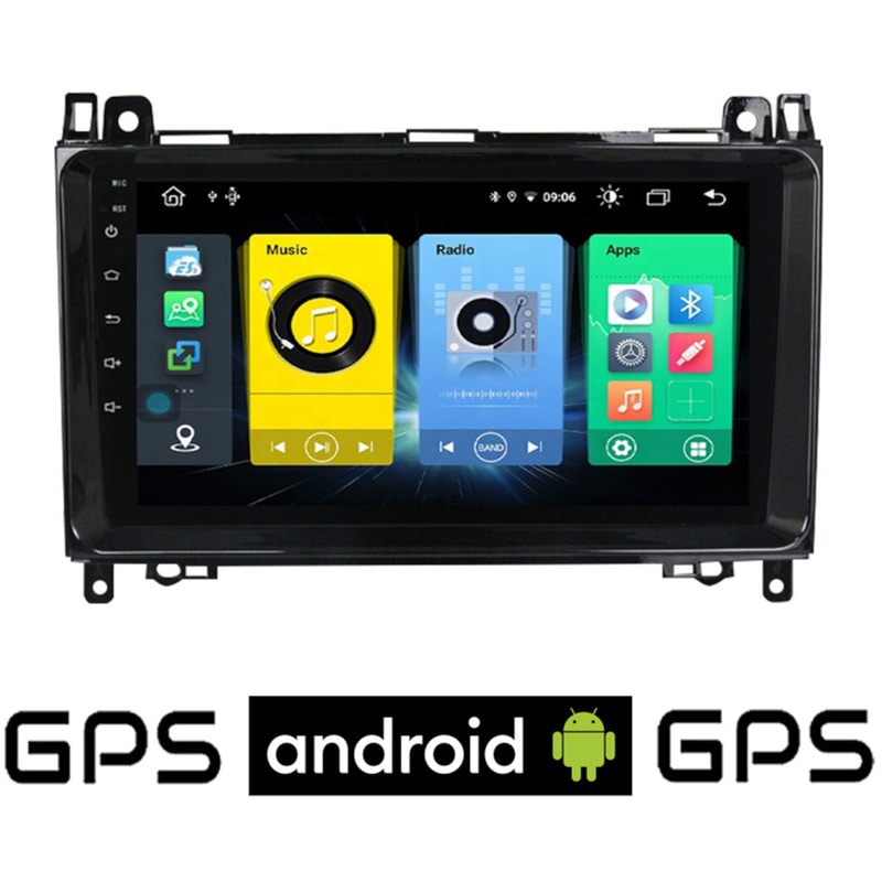 Ηχοσύστημα με Οθόνη Αφής 9 Android GPS Wi-Fi Bluetooth 1GB/16GB για Mercedes Mercedes Sprinter - Vito - Viano (2004-2019) - Μαύρο