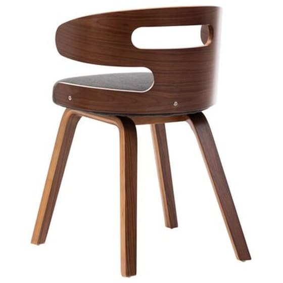 Καρέκλες Τραπεζαρίας Vidaxl από Λυγισμένο Ξύλο / Ύφασμα 2 Τμχ - Σκούρο Γκρι image 4