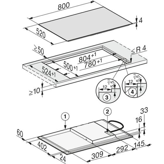 Εστία Επαγωγική Αυτόνομη MIELE KM7373FL 80.6 cm Μαύρο image 5