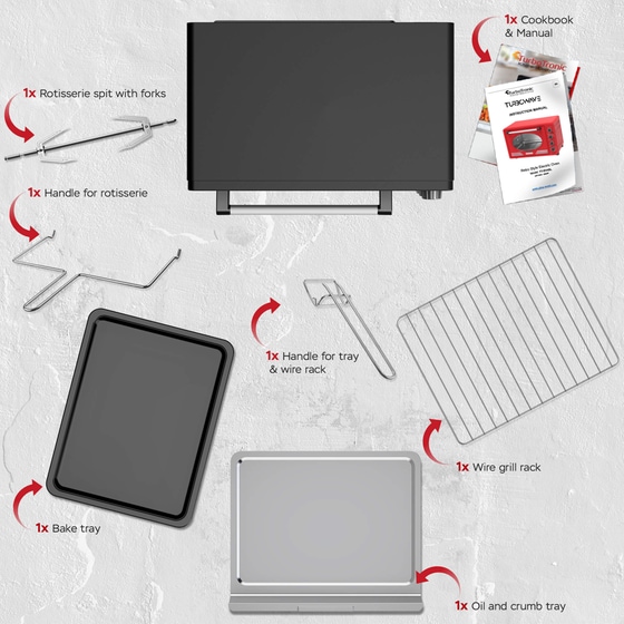 TURBOTRONIC TT-EV45R 45 Lt Μαύρο Ηλεκτρικό Φουρνάκι image 7