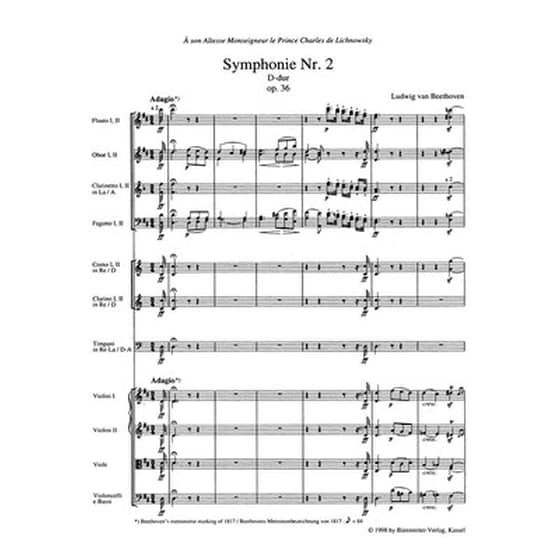 Βιβλίο Για Σύνολα Barenreiter Beethoven - Symphony Nr.2 In D Major Op.36 [pocket Score] image 2