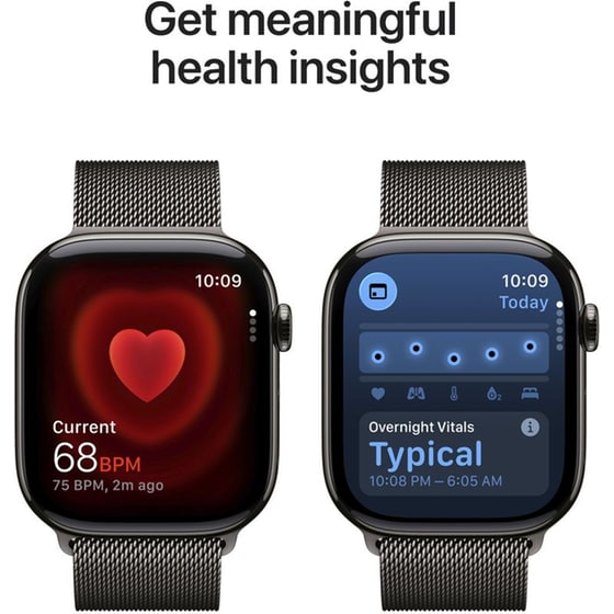 Apple Watch Series 11 GPS + Cellular 46mm Slate Titanium Case with Slate Milanese Loop - S/M image 4