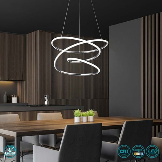 Κρεμαστό Φωτιστικό Οροφής Reality Bologna Μεταλλικό - Χρώμιο image 1