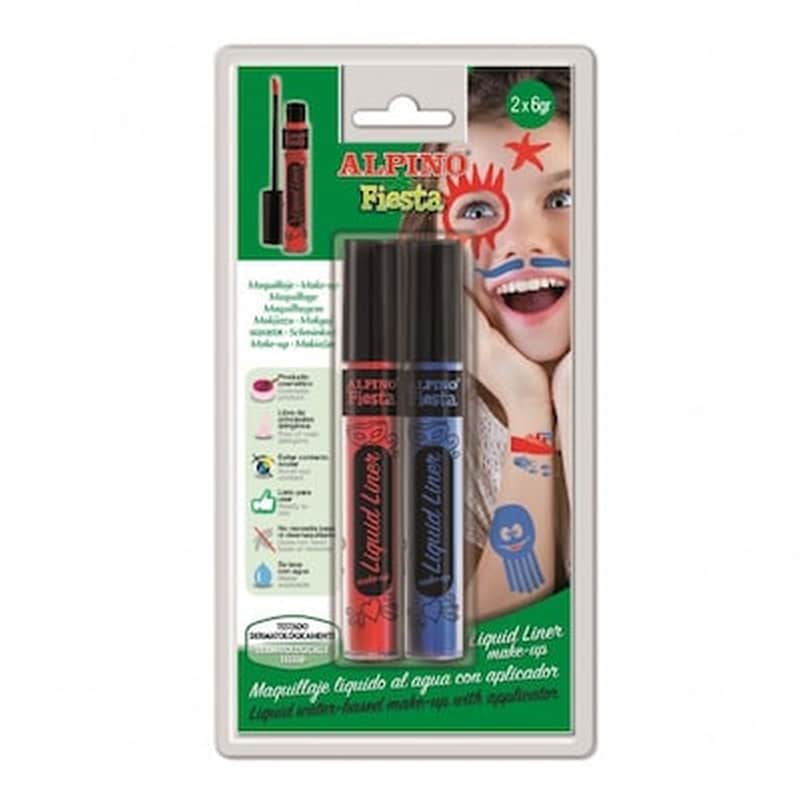 ALPINO Αποκριάτικο Σετ Liquid Liner Μπλε - Κοκκινο