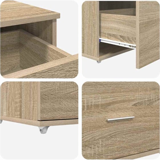 Γραφείο VidaXL από Επεξεργασμένο Ξύλο 131,5x50x106,5 cm - Sonoma Δρυς image 6