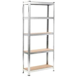Vidaxl Ραφιέρα Ασημί 75 X 30 X 172 Εκ. Από Ατσάλι Και Mdf