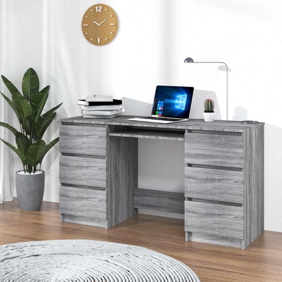 Γραφείο VidaXL από Επεξεργασμένο Ξύλο 140x50x77 cm - Γκρι Sonoma image 2