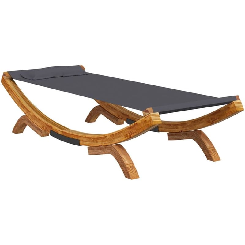 Ξαπλώστρα/ Κρεβάτι VidaXL από Μασίφ Λυγισμένο Ξύλο 100x188.5x44 cm - Ανθρακί