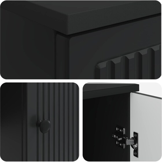 Γραφείο VidaXL από Επεξεργασμένο Ξύλο 142,5x50x75 cm - Μαύρο image 5