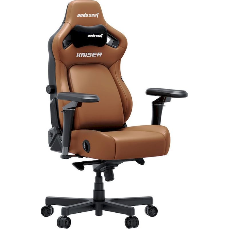 Καρέκλα Gaming Anda Seat Kaiser 4 V2 XLarge με 6D Μπράτσα Δερματίνης - Καφέ