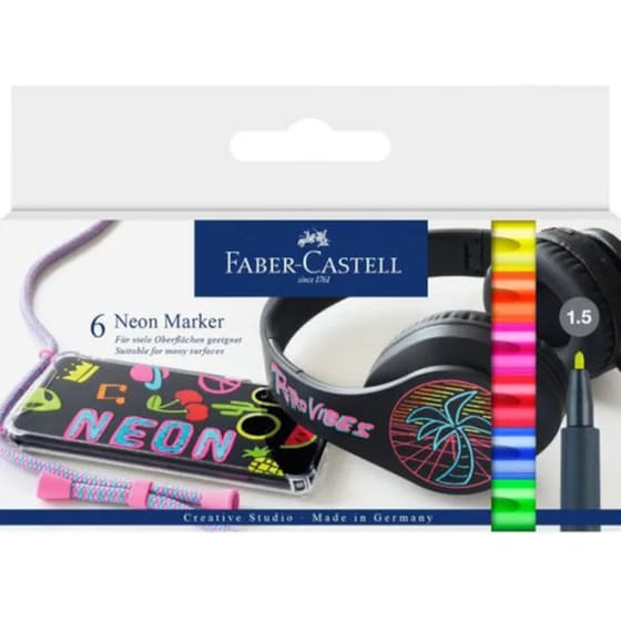 Μαρκαδόροι Faber Castell Νeon 1.5 mm (6 Τεμάχια) image 0