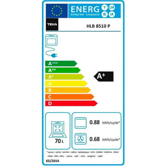 TEKA HLB 8510 P 70 Lt Μαύρο Εντοιχιζόμενος Φούρνος Άνω Πάγκου image 7