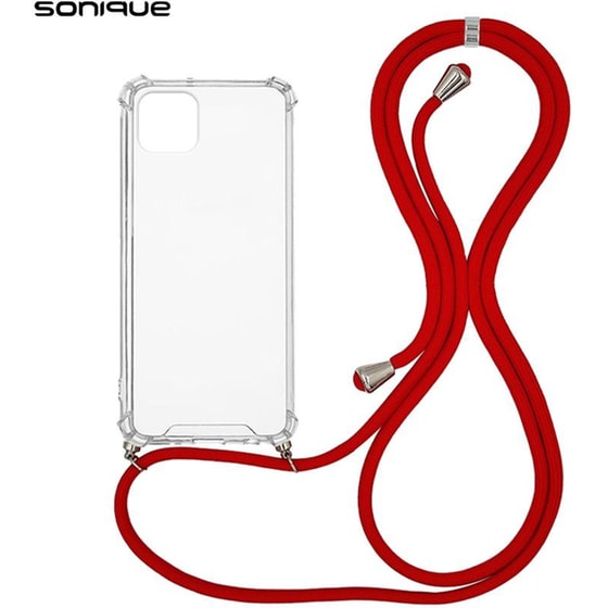 Θήκη Apple iPhone 11 - Sonique με Κορδόνι Armor Clear - Κόκκινο image 0