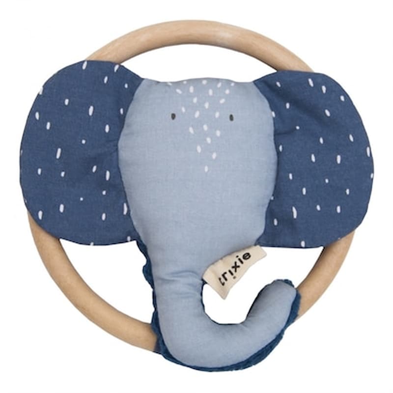 Trixie Βρεφική Κουδουνίστρα Με Κρίκο – Mrs. Elephant 77225