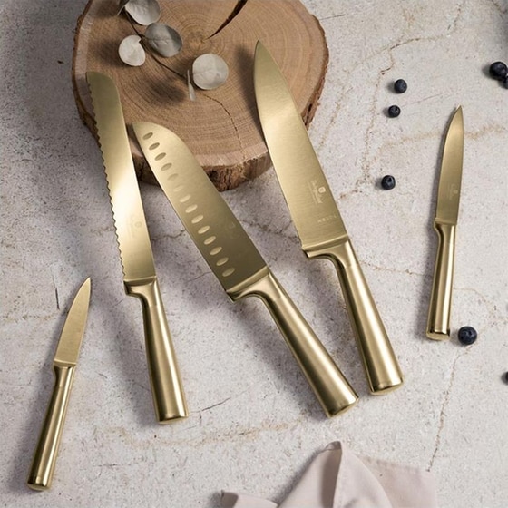 Σετ Μαχαίρια Berlinger Haus Sahara Collection από Ανοξείδωτο Ατσάλι με Βάση Ακακίας 6 Τμχ image 1