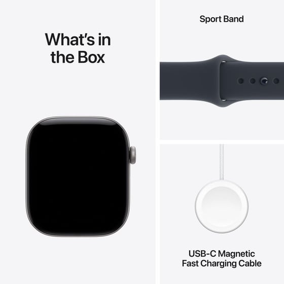 Apple Watch Series 12 GPS + Cellular 46mm Space Grey Aluminium Case with Navy Blue Sport Band - S/M image 6