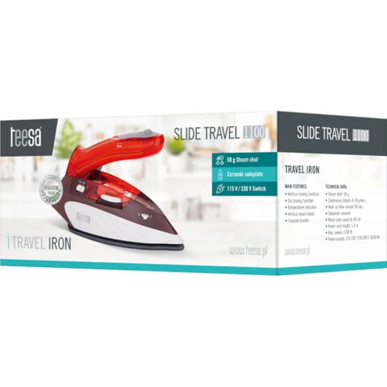 TEESA SLIDE TRAVEL 1100 W Κόκκινο Σίδερο Ατμού image 8