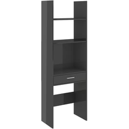 Βιβλιοθήκη VidaXL από Μοριοσανίδα 60x35x180 cm - Γκρι/Γυαλιστερό