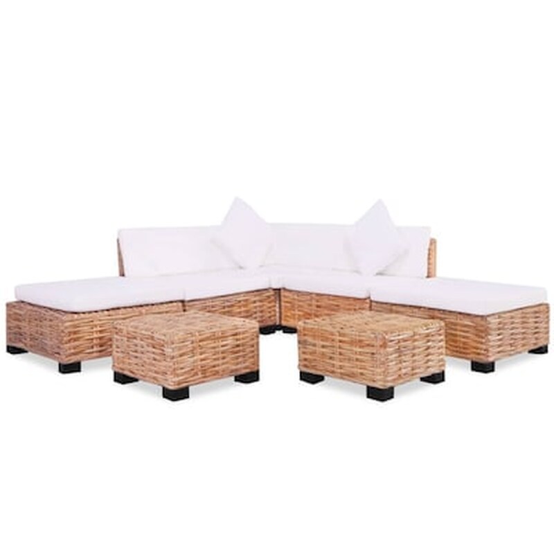 Vidaxl Σετ Καναπέ 18 Τεμαχίων Από Γνήσιο Ρατάν VIDAXL