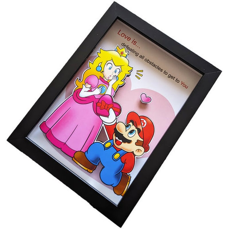 Διακοσμητικό Κάδρο Gaming - Super Mario And Princess Peach Love