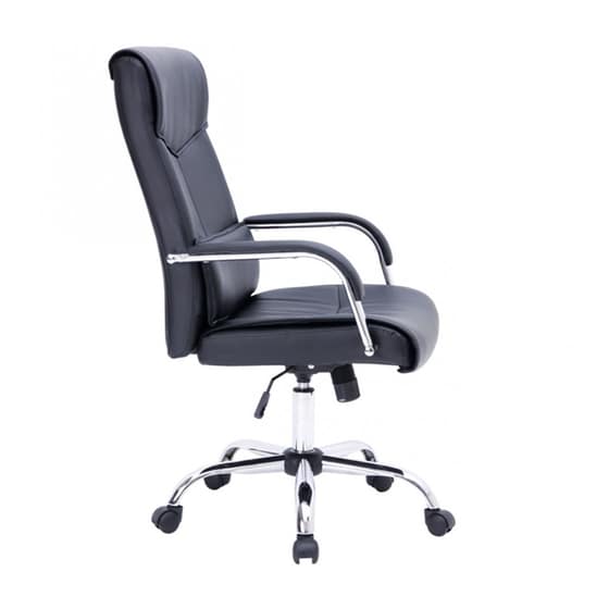 Καρέκλα Γραφείου Woodwell BF5100 από Τεχνητό Δέρμα - Μαύρη image 2