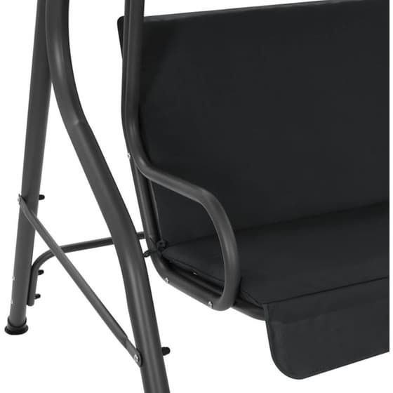 Κούνια Κήπου VidaXL με Σκίαστρο  από Χάλυβα 170x110x153 cm - Ανθρακί image 3