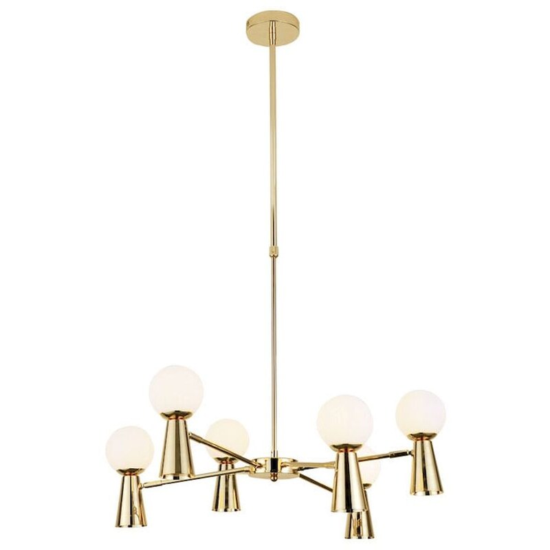 Φωτιστικό Οροφής Πολύφωτο Aca Kimolos Od94206pg Γυάλινο/Μεταλλικό - Χρυσό/Λευκό