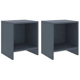 Κομοδίνο Vidaxl Από Μασίφ Ξύλο Πεύκου 2τμχ 35x30x40 cm - Ανοιχτό Γκρι