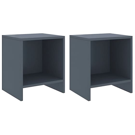 Κομοδίνο Vidaxl Από Μασίφ Ξύλο Πεύκου 2τμχ 35x30x40 cm - Ανοιχτό Γκρι image 0