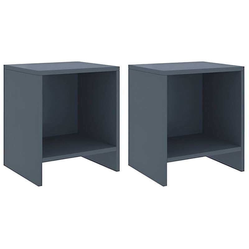 VIDAXL Κομοδίνο Vidaxl Από Μασίφ Ξύλο Πεύκου 2τμχ 35x30x40 cm - Ανοιχτό Γκρι