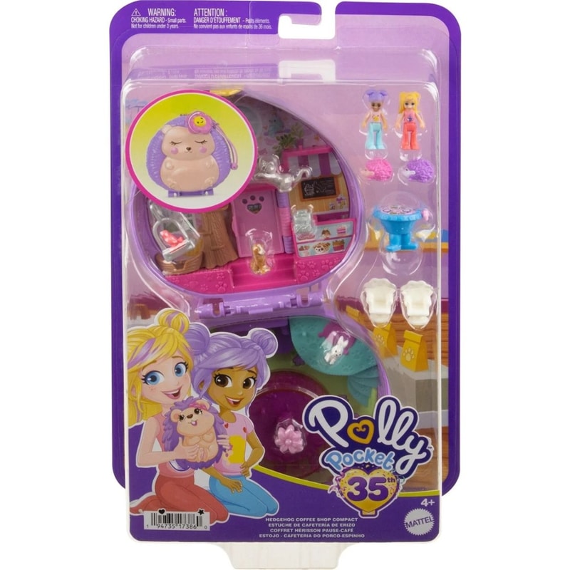 MATTEL Polly Pocket Polly Mini Ο Κόσμος Της Polly Σετάκια - Νέα Σχέδια - Hrd37 Hedgehog Coffee Shop