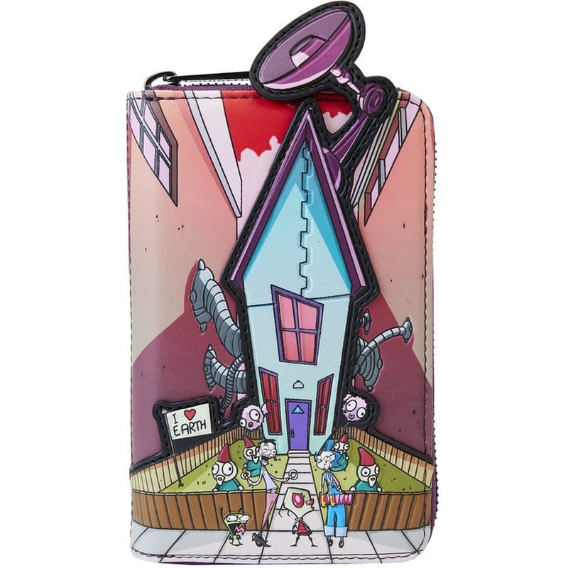 LOUNGEFLY Πορτοφόλι Loungefly - Nickelodeon: Invader Zim - Secret Lair Zip Around Wallet (NICWA0036)