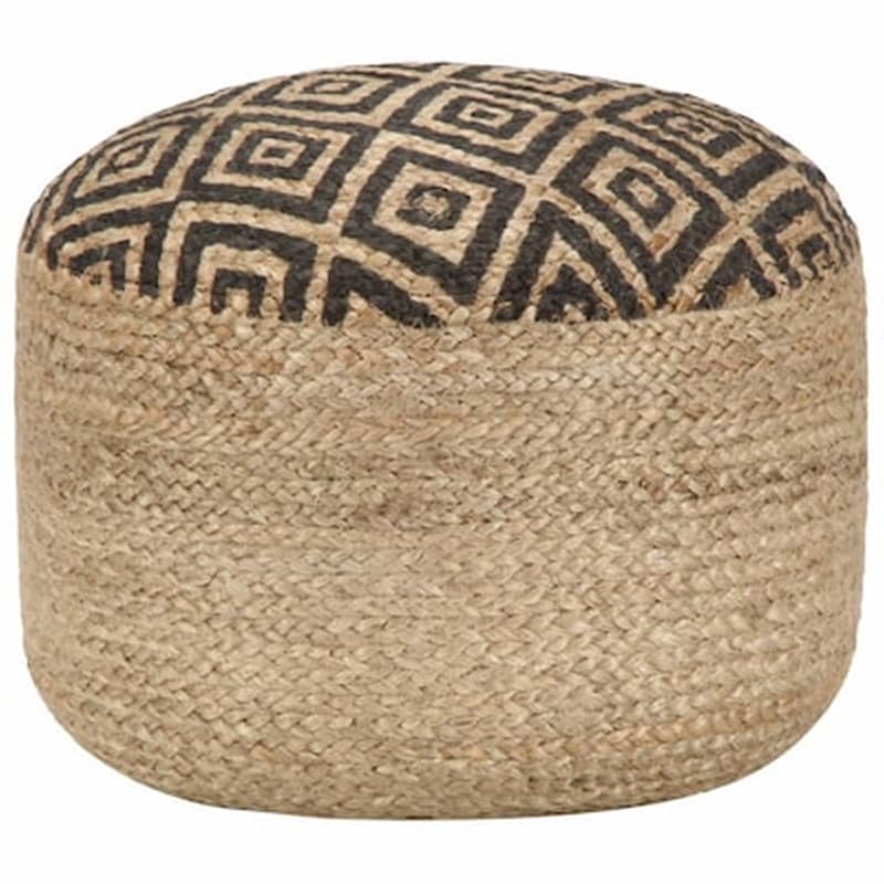 VIDAXL Πουφ Vidaxl Χειροποίητο 45x30 cm - Μαύρο Kαφέ