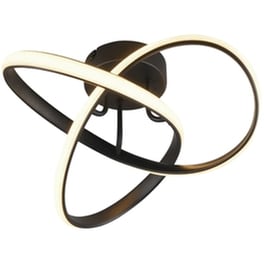 Trio Lighting Πλαφονιέρα Οροφής 40εκ. Μαύρη με Ενσωματωμένο LED