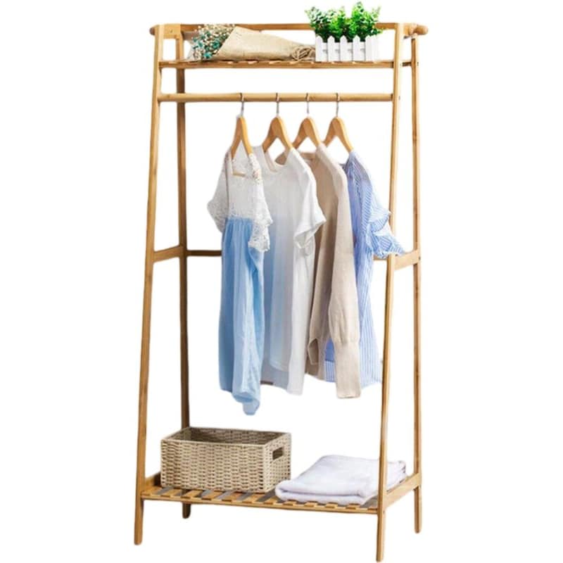 NEXTDECO Κρεμάστρα Ράγα Ρούχων Ξύλινη 80x40x140 cm - Καφέ