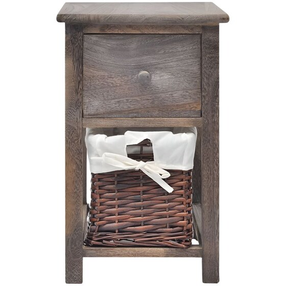 Κομοδίνο Vidaxl Από Ξύλο Παυλώνιας 2τμχ 28x31x45 cm - Καφέ image 2