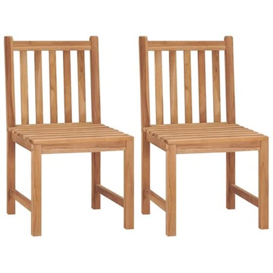 Vidaxl Καρέκλες Κήπου 2 Τεμ. Από Μασίφ Ξύλο Teak image 0