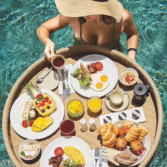 Δίσκος Πισίνας Floating Breakfast 80 cm Στρογγυλός - Μπεζ image 1
