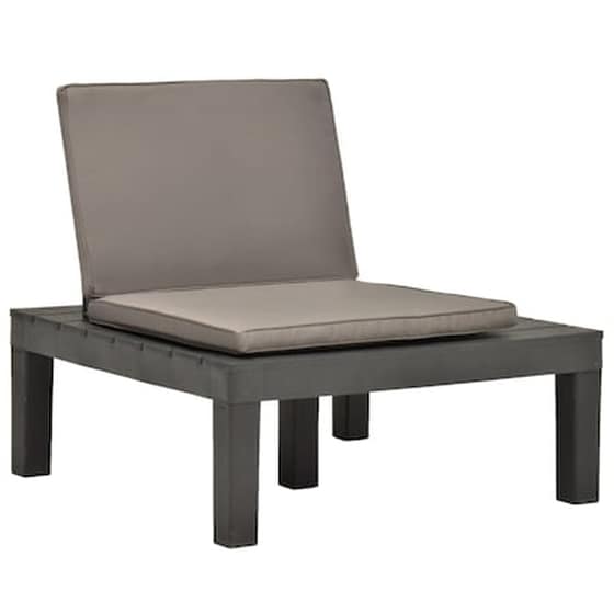 Καρέκλα Κήπου Vidaxl Πλαστική με Μαξιλάρι 78x78x70cm - Ανθρακί image 1