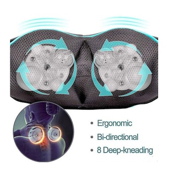 Συσκευή Μασάζ Shiatsu Με 8 Κυλίνδρους 3d Μαξιλάρι Υπέρυθρης Θερμότητας Songen image 1