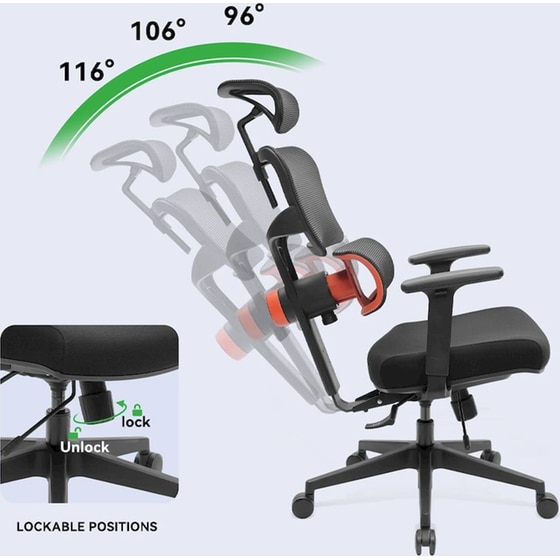 Καρέκλα Γραφείου/Gaming Eureka Ergonomic ERK-OC12-B από Ύφασμα Mesh - Μαύρη image 11
