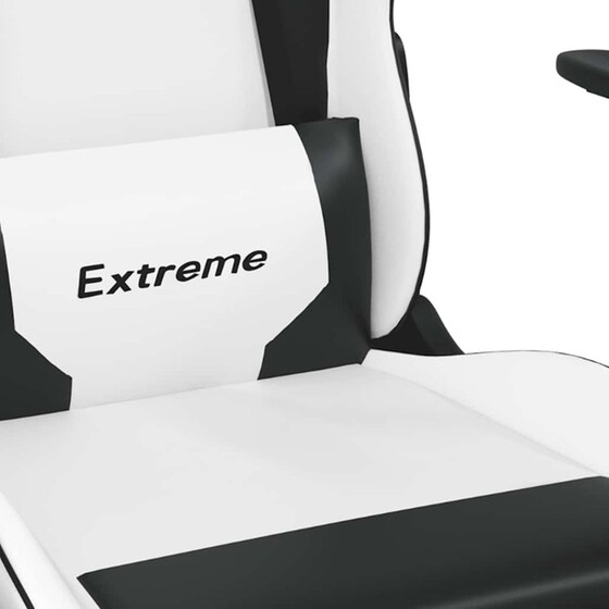 Καρέκλα Gaming VIDAXL 3143697 με Ρυθμιζόμενα Μπράτσα από Τεχνητό Δέρμα - Λευκό / Μαύρο image 10