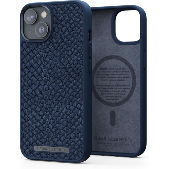 Θήκη Apple iPhone 14 Plus - Njord Salmon Leather MagSafe Case - Blue image 0
