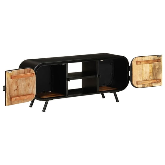 Έπιπλο Τηλεόρασης  VidaXL από Ξύλο Μάνγκο  110x30x45 cm - Mαύρο image 6