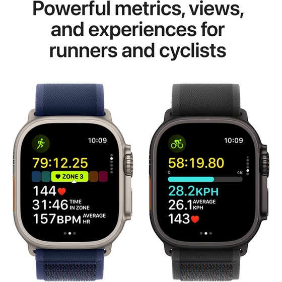 Apple Watch Ultra 2 GPS + Cellular 49mm Black Titanium Case with Dark Green Alpine Loop - Medium image 3