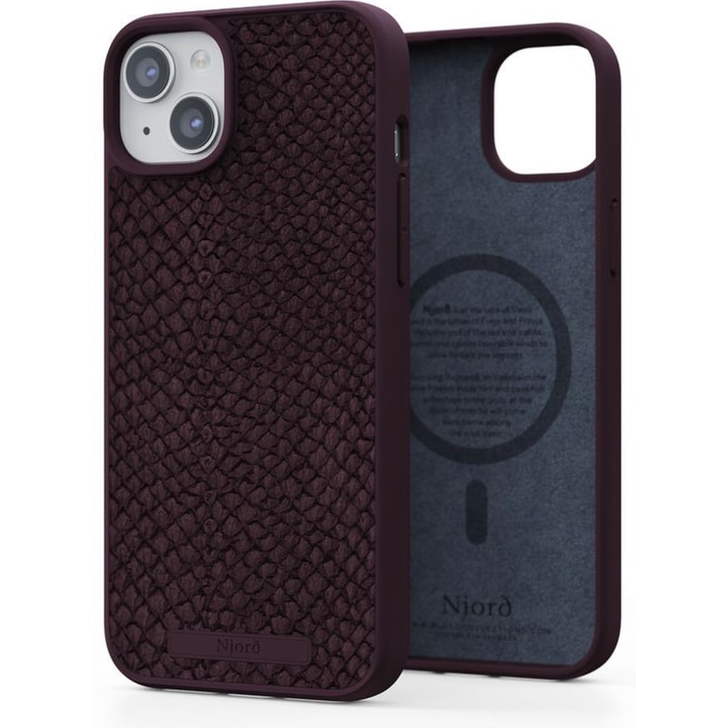 Θήκη Apple iPhone 15 Plus - Njord Salmon Leather MagSafe Case - Purple