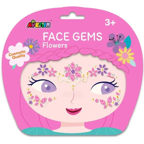 Σετ Παιδικά Αυτοκόλλητα Avenir Face Gems Flowers image 1