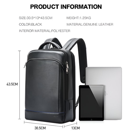 Τσάντα Laptop Bopai 61-122091 15.6" Αδιάβροχη - Μαύρο image 10