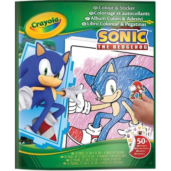 Βιβλίο Ζωγραφικής με Αυτοκόλλητα Crayola Sonic the Hedgehog (32 Σελίδες, 50+ Αυτοκόλλητα) image 0